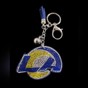 LA Rams Rhinestone Bag Charm Keychain